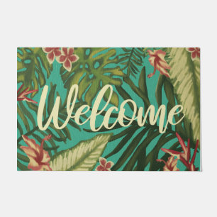  Welcome Summer Plants Mat, Tropical Vibes Doormat