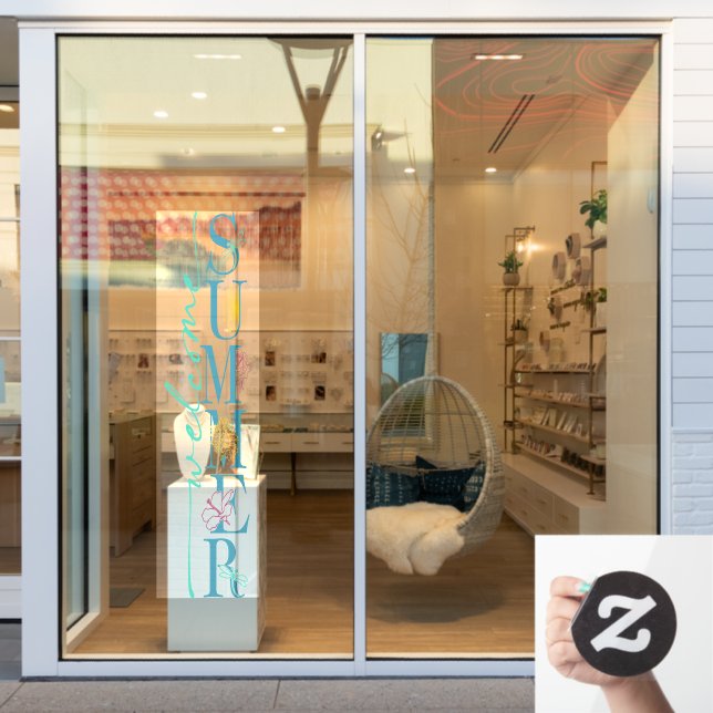 Welcome Summer Season Business Shop Window Cling (Store Window)