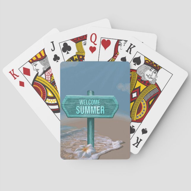 Welcome Summer Vector Drawing Playing Cards (Back)