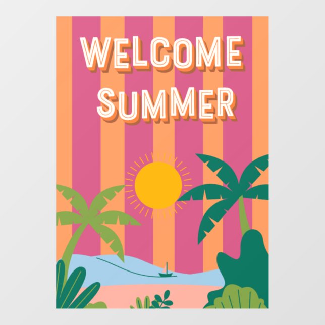 Welcome Summer Window Cling  (Sheet)