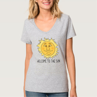 Welcome Sun Women's Basic V-Neck T-Shirt