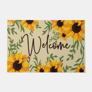 Welcome Sunflower Doormat, Gardener Lover Mat
