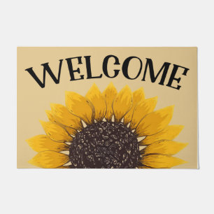 Welcome Sunflower Rugs, Welcome Housewarming Gift Doormat