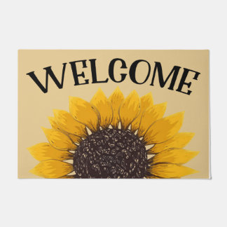 Welcome Sunflower Rugs, Welcome Housewarming Gift Doormat