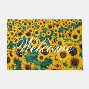 Welcome Sunflowers Personalise Doormat