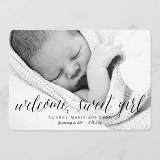 Welcome Sweet Girl | Photo Birth Announcement