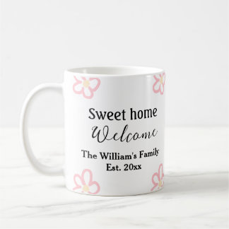 Welcome sweet home add family name year Est. Text Coffee Mug
