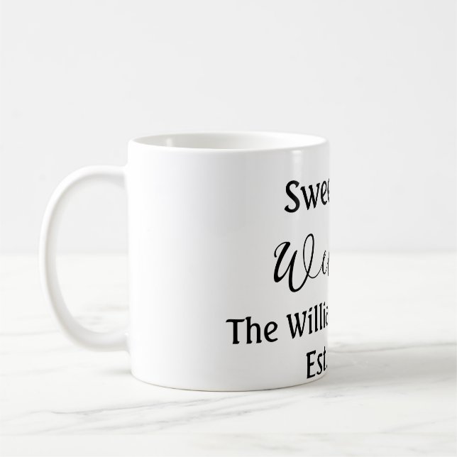 Welcome sweet home add family name year Est. Text  Coffee Mug (Left)