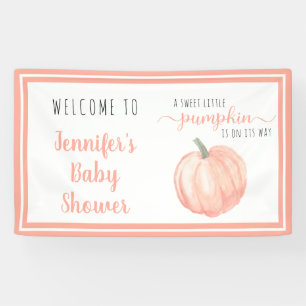 Welcome Sweet Little Pumpkin Orange Baby Shower Banner