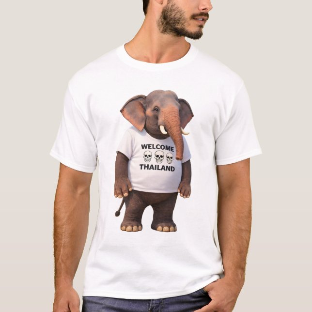Welcome Thailand Elephant Skull T-Shirt (Front)