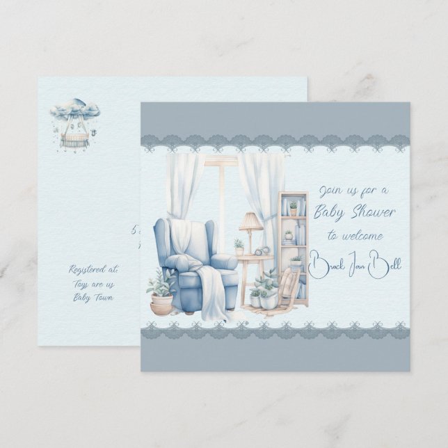 Welcome to a Baby Boy Shower Invitation (Front/Back)