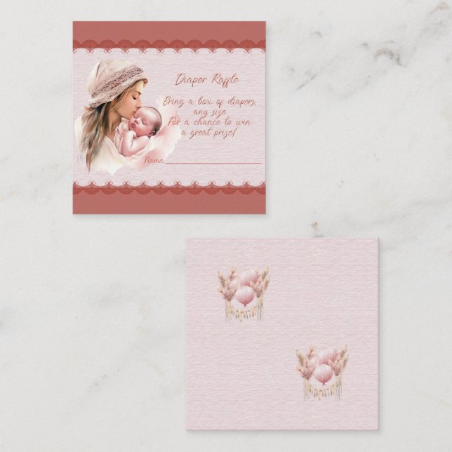 Welcome to a Baby Girl Shower Diaper Raffle Ticket Enclosure Card (Front/Back)