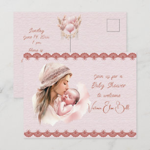 Welcome to a Baby Girl Shower Invitation Postcard