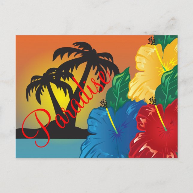 Welcome to a Beautiful Tropical Paradise Postcard (Front)
