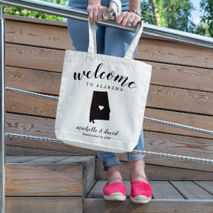 Welcome to Alabama   USA State Silhouette Wedding Tote Bag