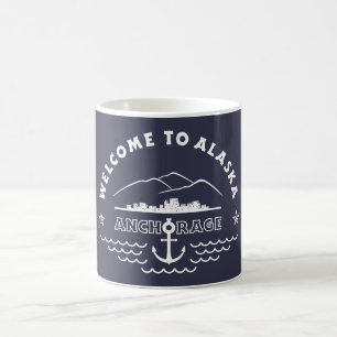 Welcome to Alaska. Anchorage - White Logo Coffee Mug
