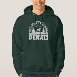 Welcome to Alaska. Denali - White Logo Hoodie