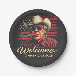 Welcome to America's Gulf Funny Trump America Paper Plate