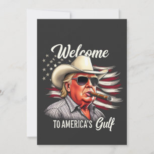 Welcome to America's Gulf Trump East Cost Mexico Thank You Card
