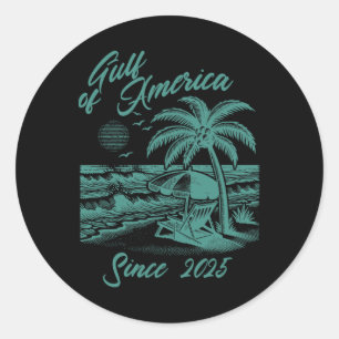 Welcome To America's Gulf Vintage Beach Gulf Of Us Classic Round Sticker
