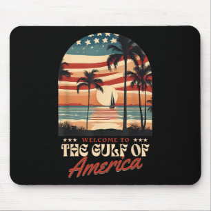 Welcome To America's Gulf Vintage Beach Usa Flag G Mouse Mat