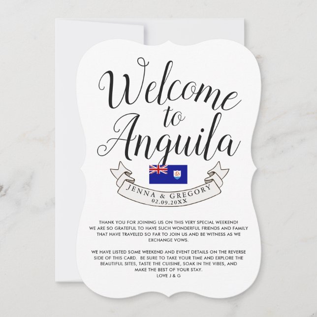 Welcome to Anguilla | Destination Wedding Favour Invitation (Front)