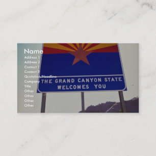 Welcome to Arizona sign at Lupton, Arizona Desert Business Card