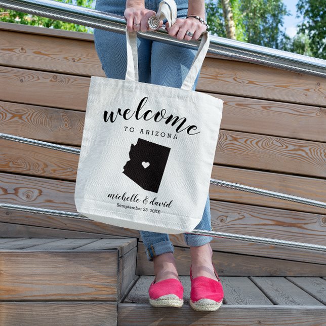Welcome to Arizona | USA State Silhouette Wedding Tote Bag (Creator Uploaded)