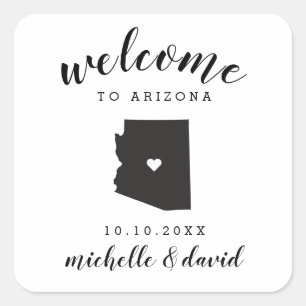 Welcome to Arizona   Wedding custom favour Square Sticker