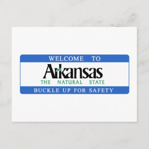 Welcome to Arkansas - USA Road Sign Postcard