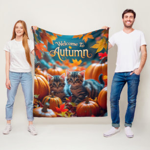 Welcome To Autumn  Fleece Blanket