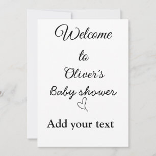 Welcome to baby shower add name text quote invitation