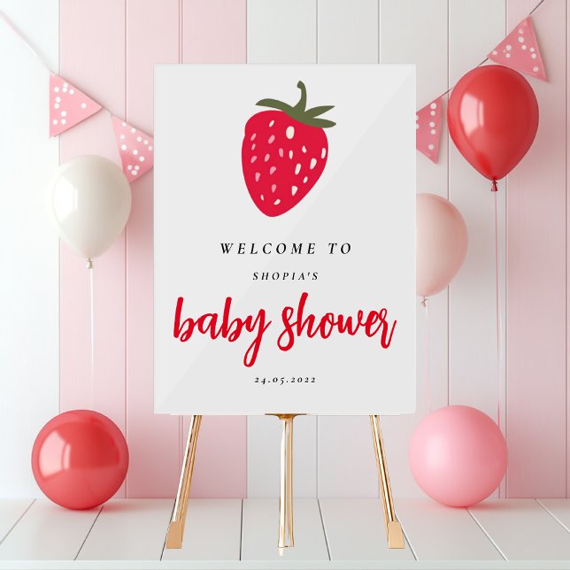 Welcome to Baby Shower  with Strawberry Acrylic Sign (Creator Uploaded)