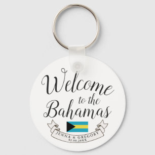 Welcome to Bahamas   Destination Wedding Custom Key Ring