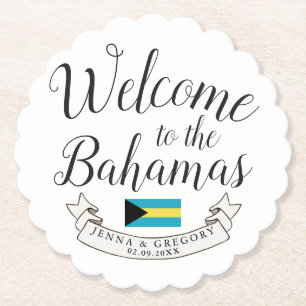 Welcome to Bahamas Destination Wedding Custom Paper Coaster