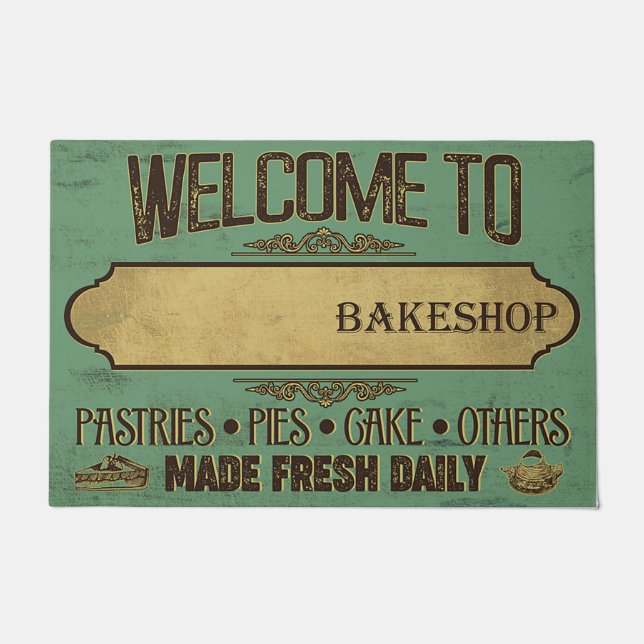 Welcome To Bakeshop Doormat, Customised Bakeshop Doormat (Front)