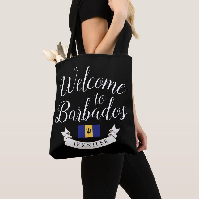 Welcome to Barbados | Destination Wedding Favour Tote Bag (Close Up)