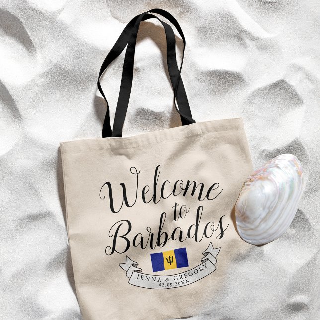 Welcome to Barbados | Destination Wedding Favour Tote Bag (Creator Uploaded)