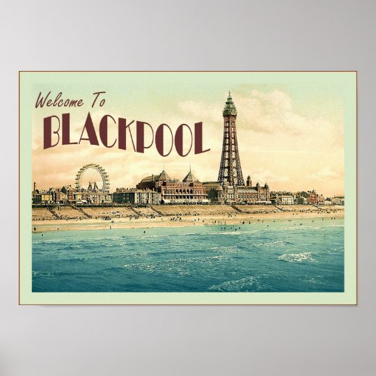 Vintage travel Poster reproduction. Blackpool