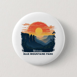 Welcome to Blue Mountains National Australian Park 6 Cm Round Badge