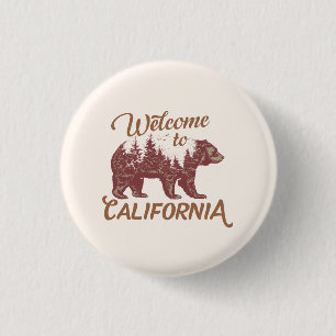 Welcome to California Bear 3 Cm Round Badge