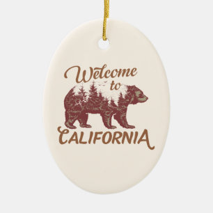 Welcome to California Bear Ceramic Tree Decoration