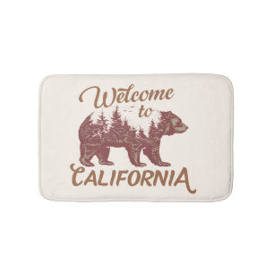Welcome to California Bear Forest Bath Mat