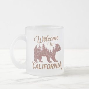 Welcome to California Bear Forest Frosted Glass Coffee Mug