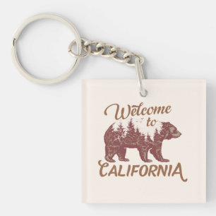 Welcome to California Bear Forest  Key Ring