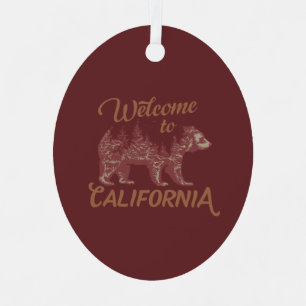 Welcome to California Bear Forest Metal Tree Decoration
