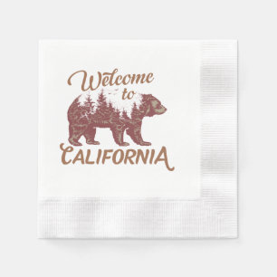 Welcome to California Bear Forest  Napkin