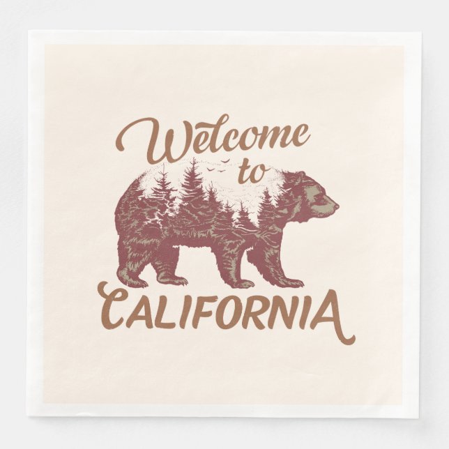 Welcome to California Bear Forest  Napkin (Front)