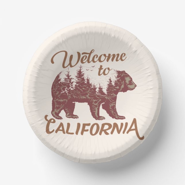 Welcome to California Bear Forest  Paper Plate (Front)