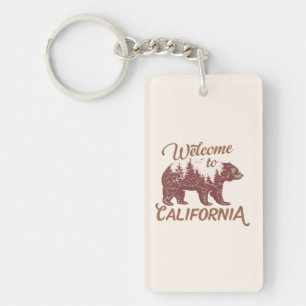Welcome to California Bear Key Ring